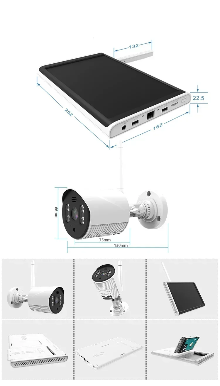 Hot selling camera  Wireless Nvr Kit Long Range 4Ch Combo Home Surveillance Cctv Camera System