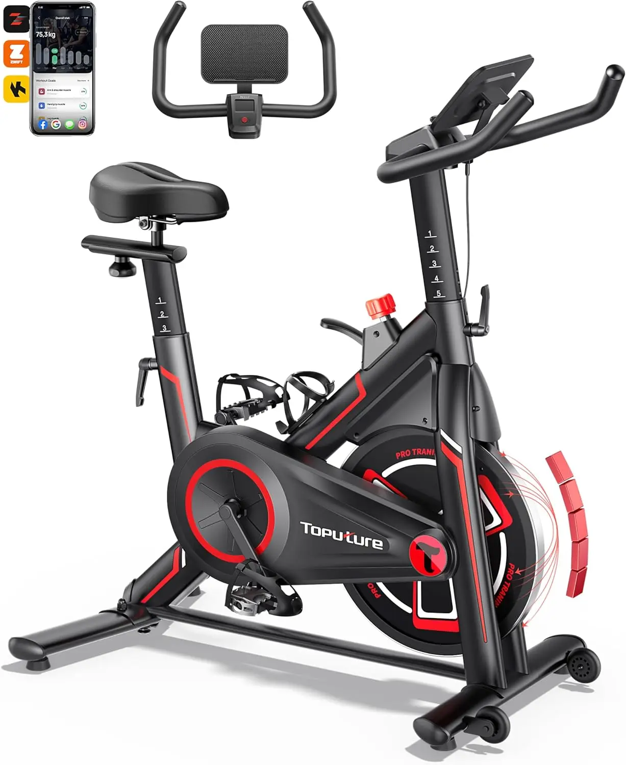 Magnetic Resistance/Brake Pad Indoor Cycling Bike Spin Bike, 330LBS Capacity Cardio Stationary