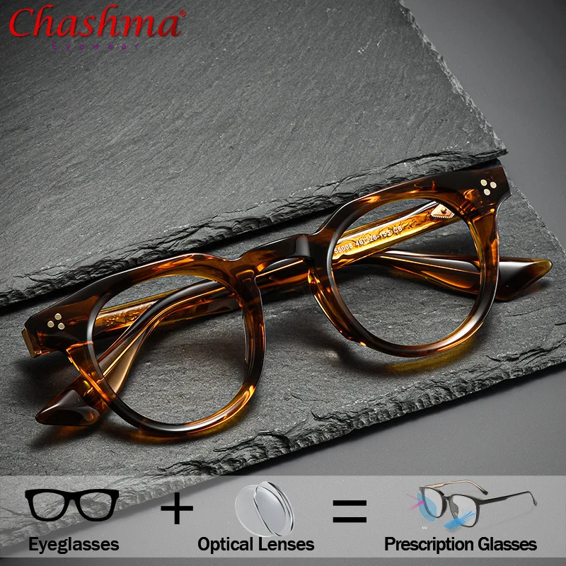 

Round Acetate Photochromic Optical Glasses Men Multifocal 1.74 Progressivec Eyeglasses Doctor With Prescription Glasses Vintage