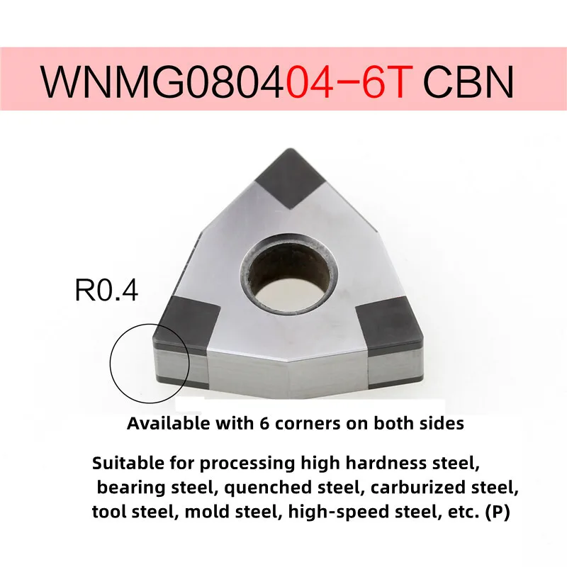 1PC CNMG120404 TNMG160404 TNMG160408 VNMG160404 VNMG160408  WNMG080404 WNMG080408  DNMG080404 4T 6T CBN External Turning Insert