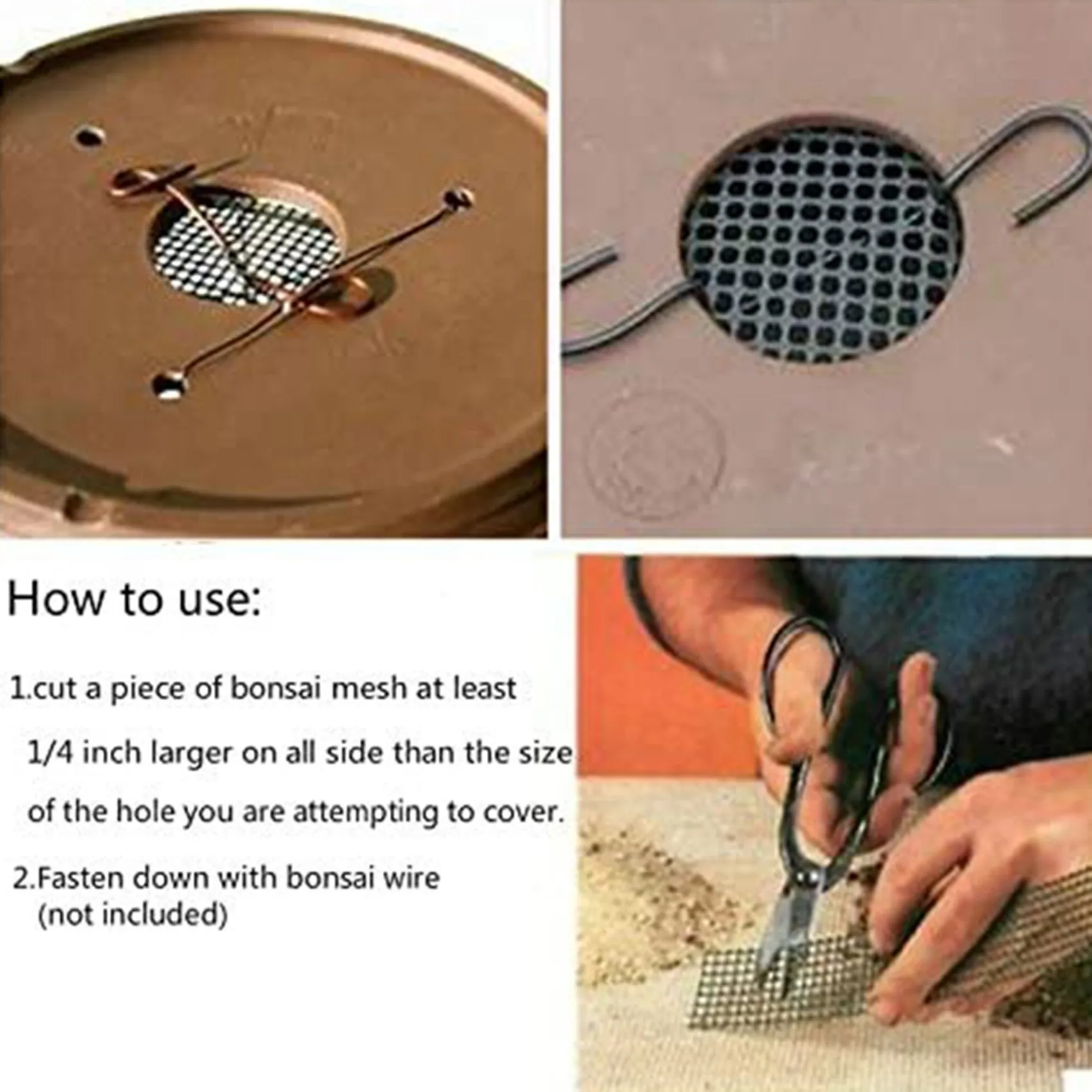 AB33-Flower Pot Hole Grid Mat Bottom Grid Mat 4 Inch X 12 Inch 10 Pieces Of Gasket-Bonsai Drainage Net