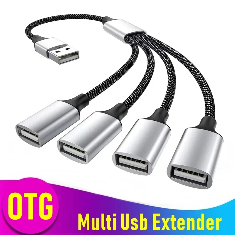 

Удлинители USB-концентратора типа C, 4-портовый USB-кабель, разветвитель OTG, высокоскоростной адаптер для передачи данных, портативный конвертер для ПК, ноутбука Macbook Pro