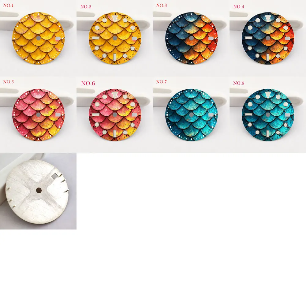 28.5mm scale pattern dial NH35 dial creative color-printed series dial is suitable for NH35/36 movement watch accessories