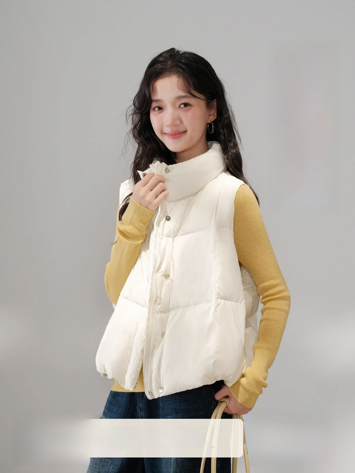 

White ort Du down Jaet Women's Warm Outerwear Vest Sli Ele Loose Fit Autumn Winter Poly Fiber Windproof 3D Design