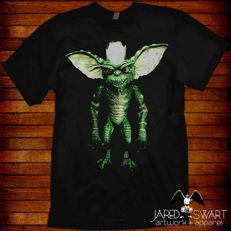 Gremlins T-shirt Stripe 80s. Sizes S M L XL 2XL 3XL 4XL 5XL also in ladies fit S-2XL