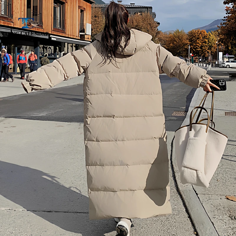 Fashionable Down and Cotton Jacket, Long Knee To Ankle Thick and Loose Bread Jacket, Women's Winter 2025