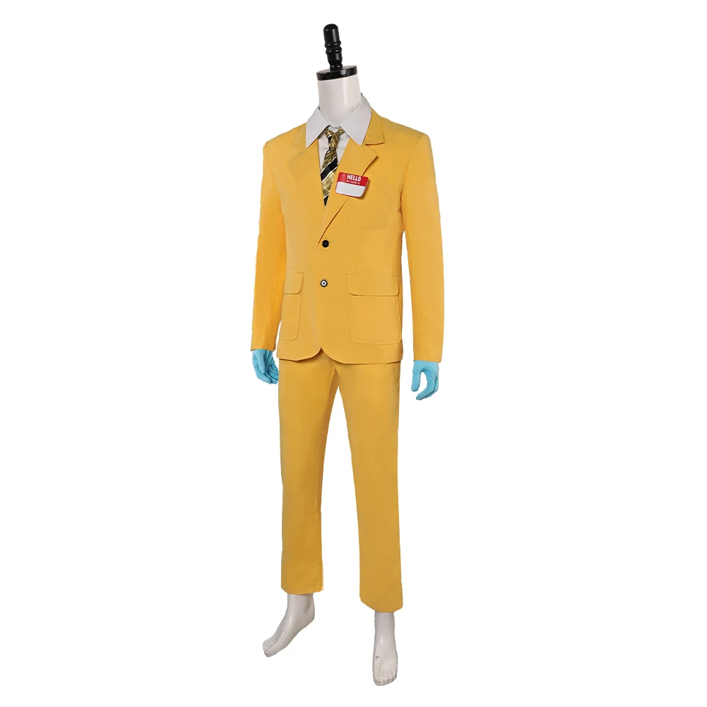 Bob Costume Cosplay TV Fantasia uomo adulto cappotto giallo pantaloni camicia cravatta travestimento abiti Halloween Carnival Roleplay Suit