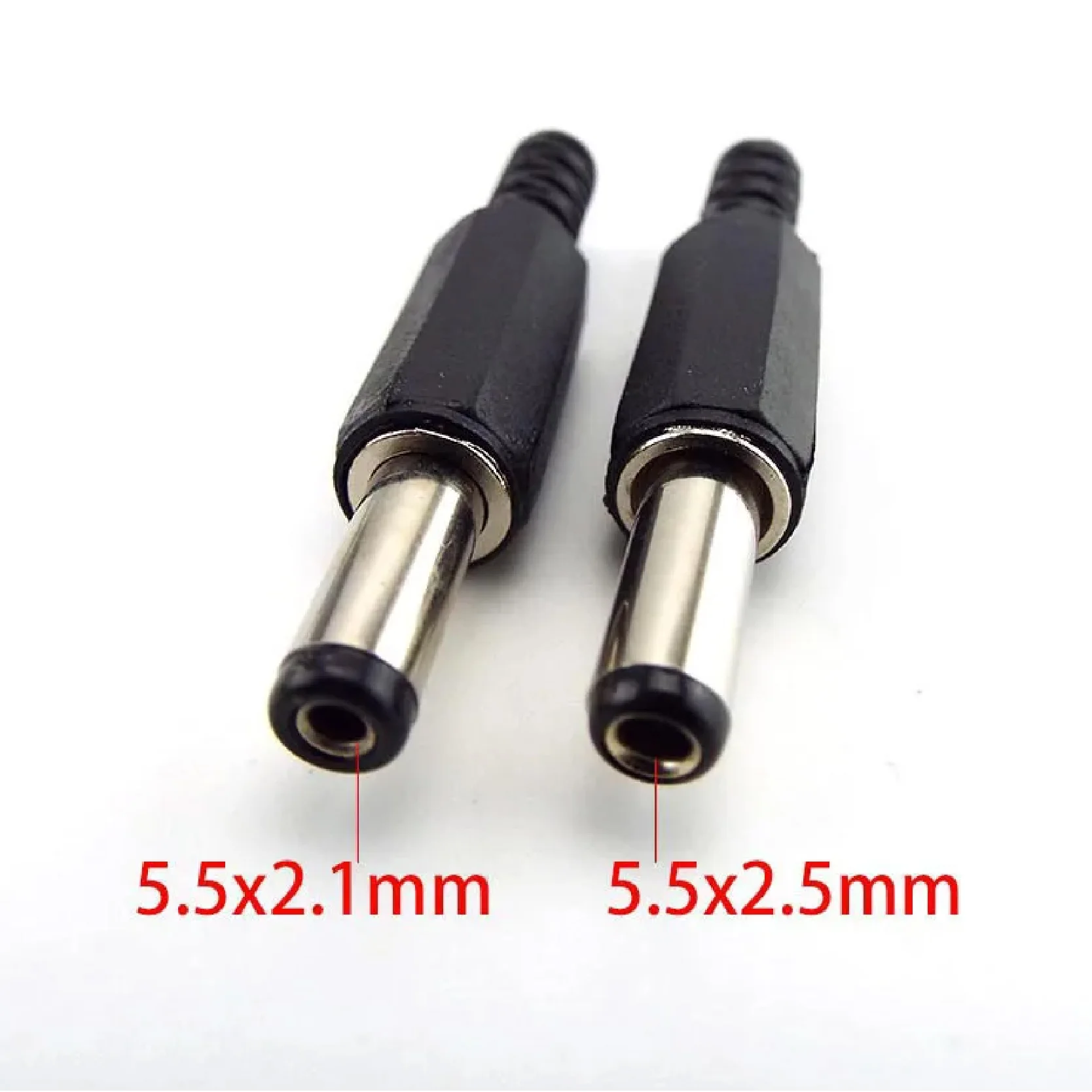 5PCS DC Power Plug Male Adapter 5.5X2.5mm and 5.5X2.1mm Connector Barrel Plugs 9mm 14mm