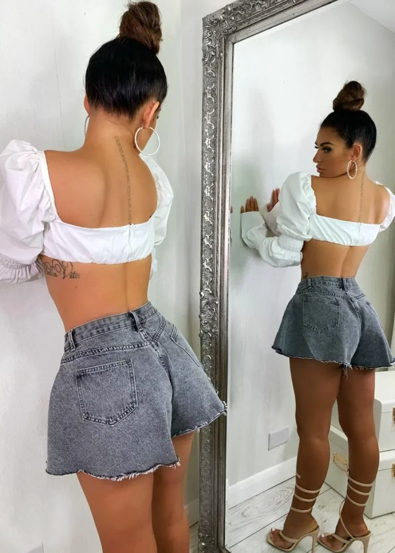 2022 Summer High Quality Sexy Women's Denim Shorts in Europe and America Three Color Hot Pants New Solid Loose Casual Shorts