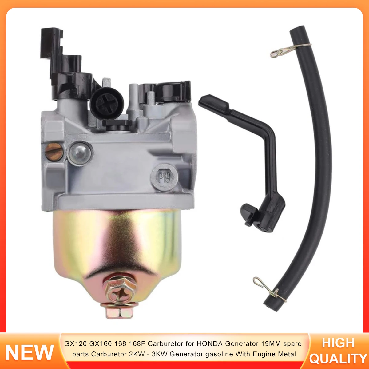 

GX120 GX160 168 168F Carburetor for HONDA Generator 19MM spare parts Carburetor 2KW - 3KW Generator gasoline With Engine Metal