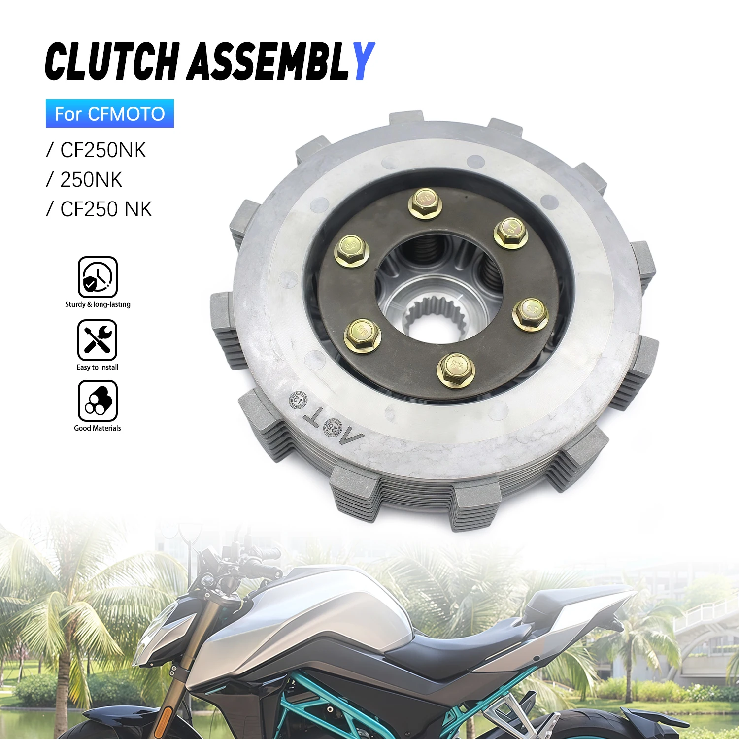 Clutch Assembly Disc Plate Sets Motorcycle Engine Accessories For CFMOTO CF250 NK CF250NK CF 250NK Sheet Kit Steel Plate