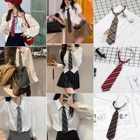 Japanese-style JK Ties Women College Student Collar Neckwear Daily Versatile Shirt Accessories Cotton Plaid Lolita Lazy-tie