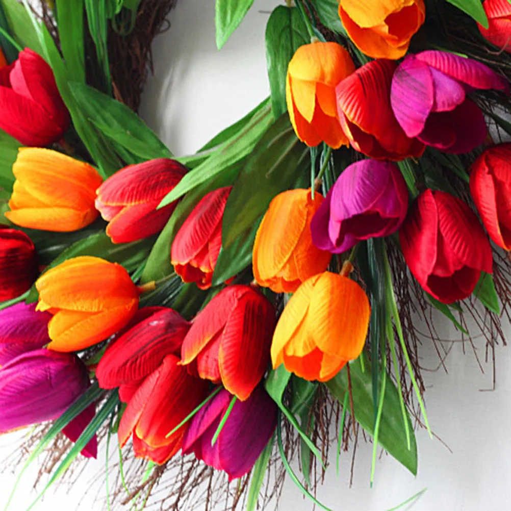 

Simulation Wreath Door Wall Ornament Garland Premium Material Lifelike Flower Door Wreath for Home Party Christmas