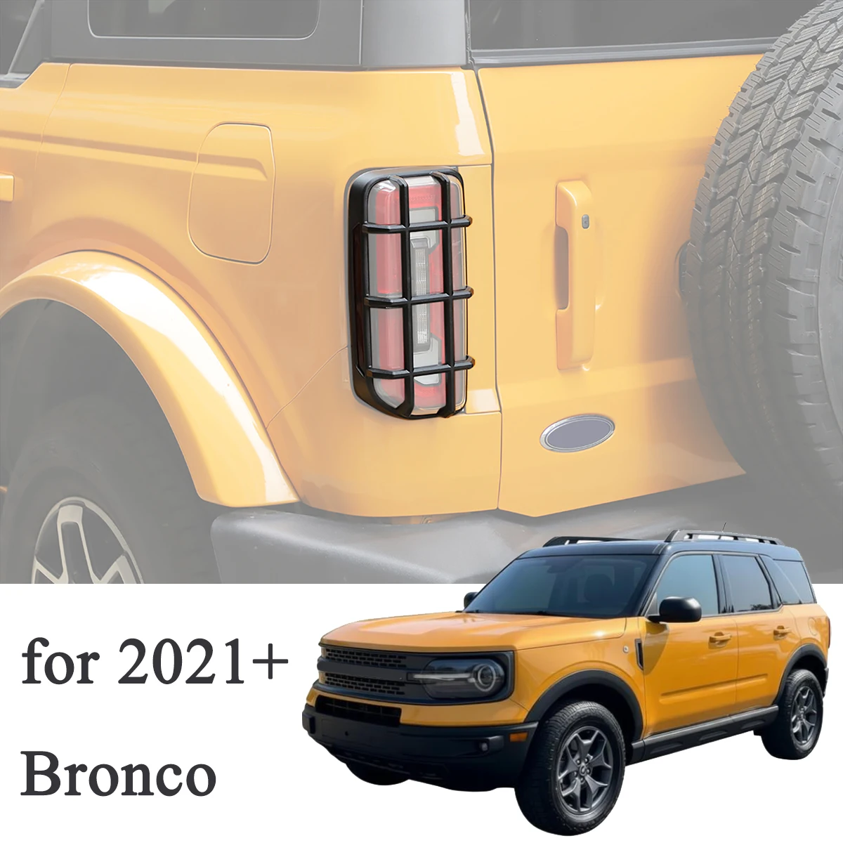 Tailgate Rear Light Frame Cover Trim Tail Lamp Protector for Ford Bronco 2021 2022 2023 2024 2025 Car Light Exterior Accessories