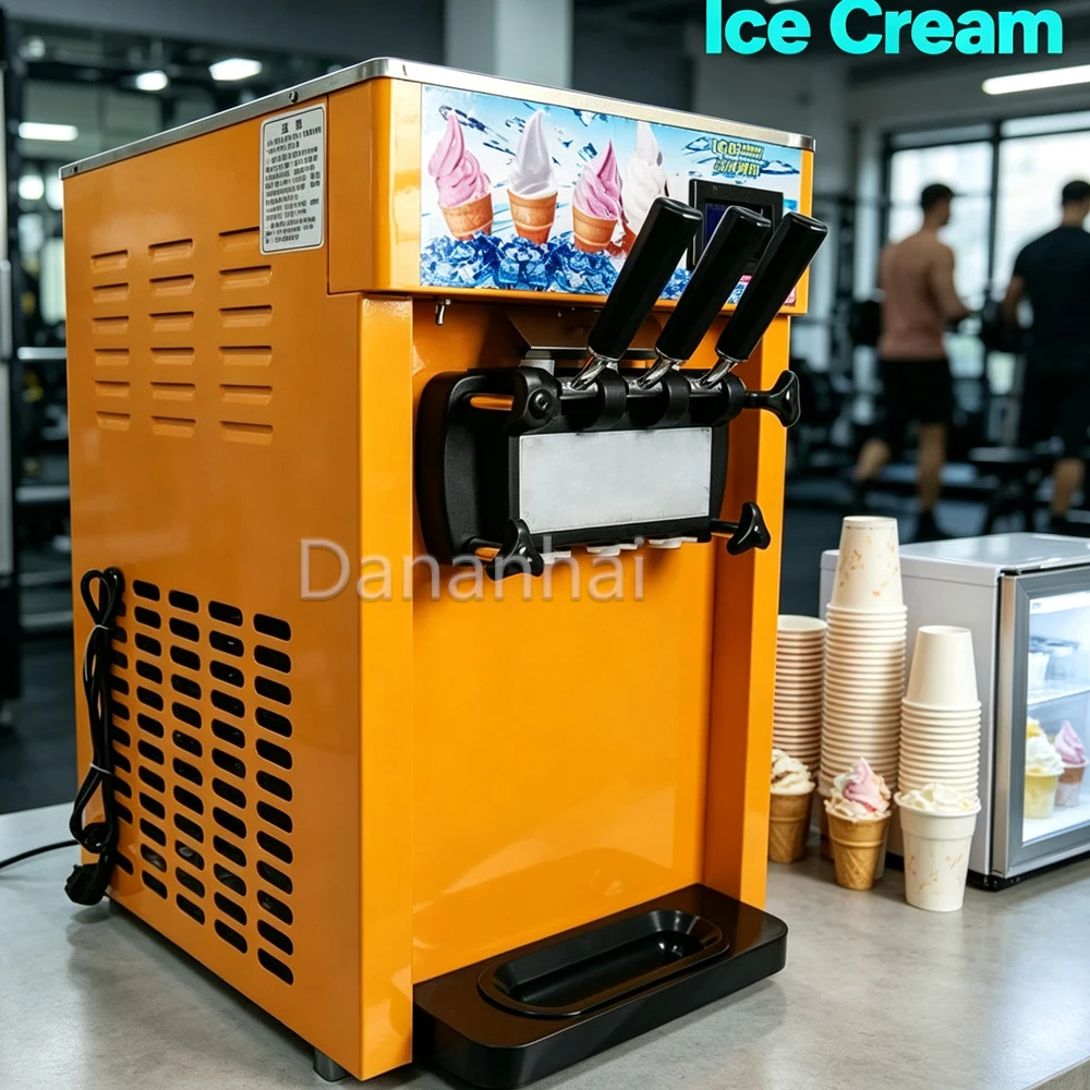 Refrigeration Commercial Soft Ice Cream Maker Desktop 18L/H High Output Sundae Ice Cream Equipment