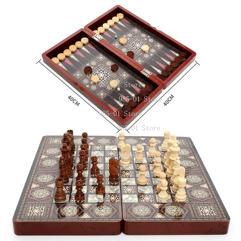 40Cm 3-in-1 Multifunctional Chess Board Games Table Toys Children's Puzzle Gift Box Packaging