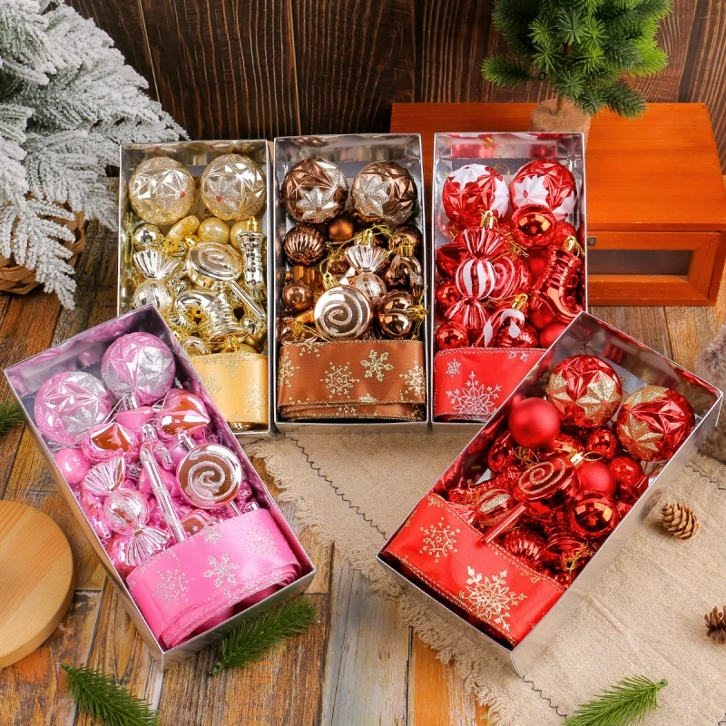 

30 PCS Christmas Balls Candy Ornaments Delightful Classic Gift Set Shatterproof Plastic Decor for Xmas Tree Holiday Decorations