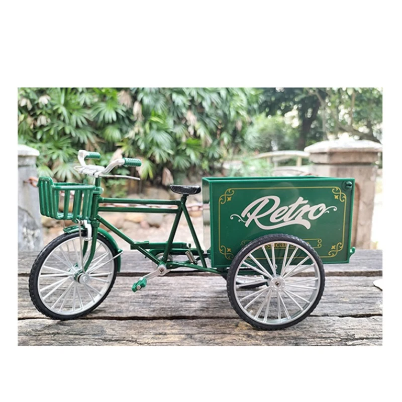 Mini Tricycle Finger Bikes Shelf Accessories Decor Bicycle Model Tricycle Model Statue Miniature Tricycle Model Bike-A79M