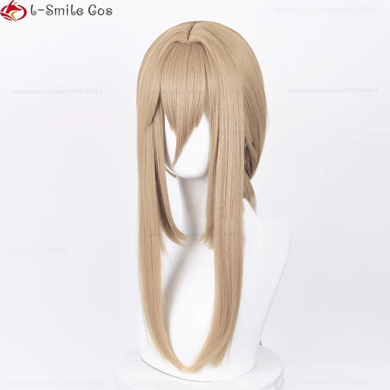 70cm Long Aponia Cosplay Wig WigsIII Signet Of Discipline Aponia Wig Linen Brown Heat Resistant Hair Wigs + Wig Cap