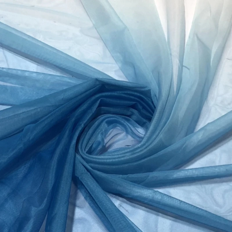 Градиентная шифоновая сетчатая ткань для украшения танцевального костюма, ткань для шитья своими руками, материал на метр