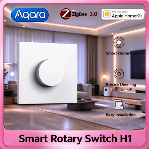 Aqara Smart Rotary Dimmer Knob Switch H1 EU Zigbee 3.0 Wireless Work with Apple HomeKit Brightness Adjustment Smart Home Control
