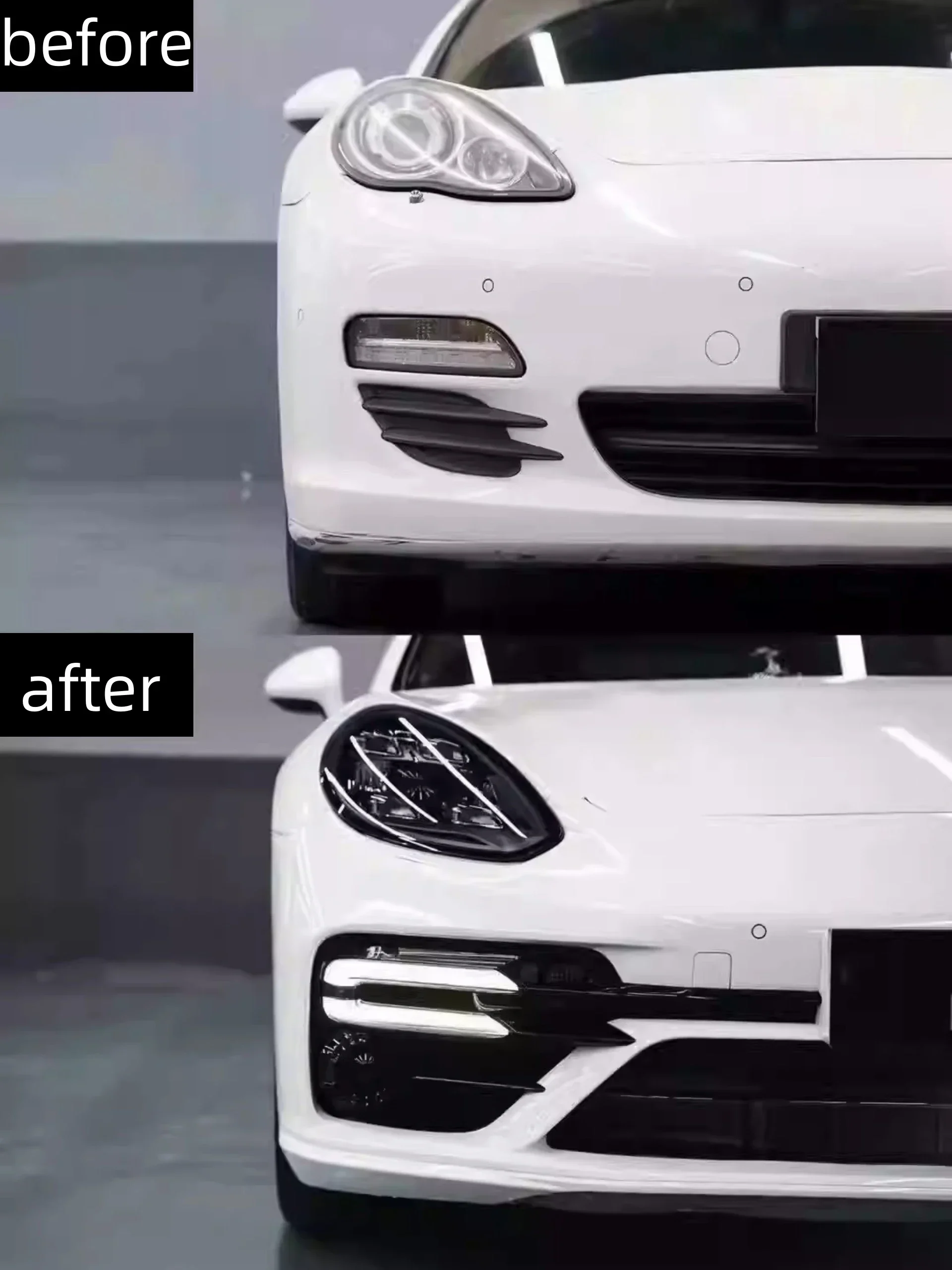 Front Rear Bumper Led Headlight Assembly Tailgate Through Lamp for Porsche Panamera 970 10-16 Convert 971 21 Style Kit