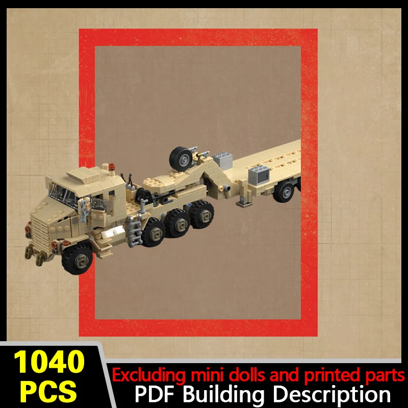 M1070 Heavy Semi-Trailer Model MOC Building Bricks War Equipment Modular Technology Gifts Holiday Assemble Children Toys Suit