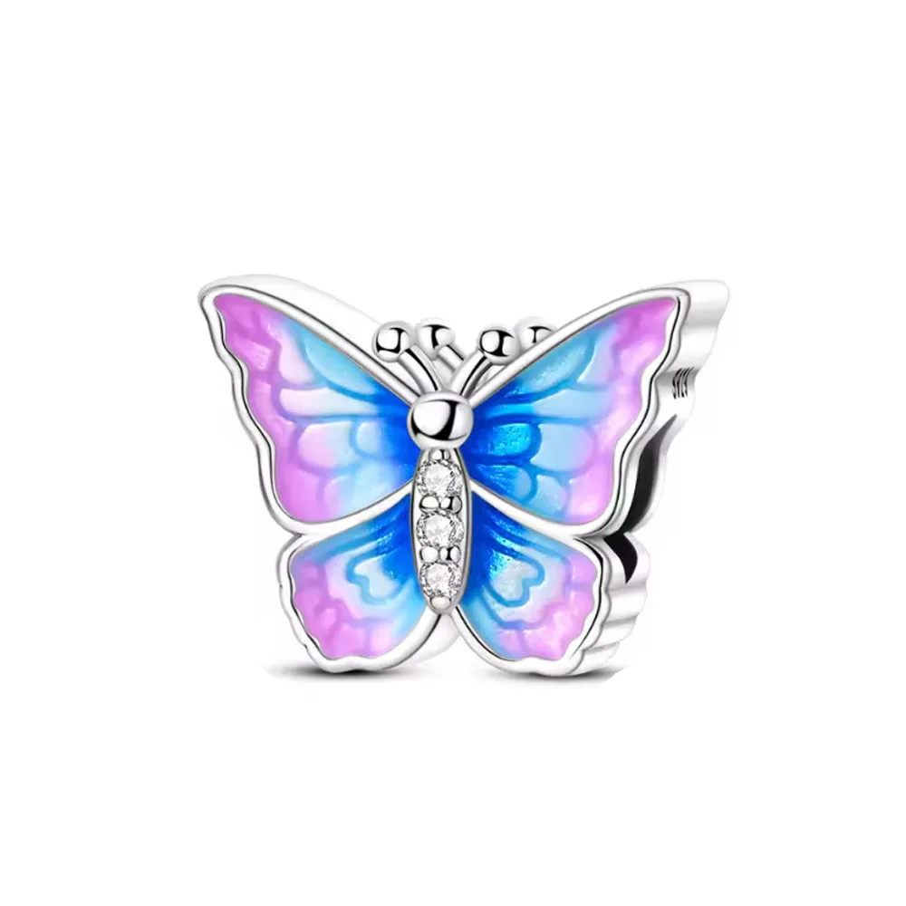 2026 New European Springs Coffee Gradient Butterfly Charm Panda Bead Fit Original Bracelet DIY Women Jewelry Gift 925 Silver