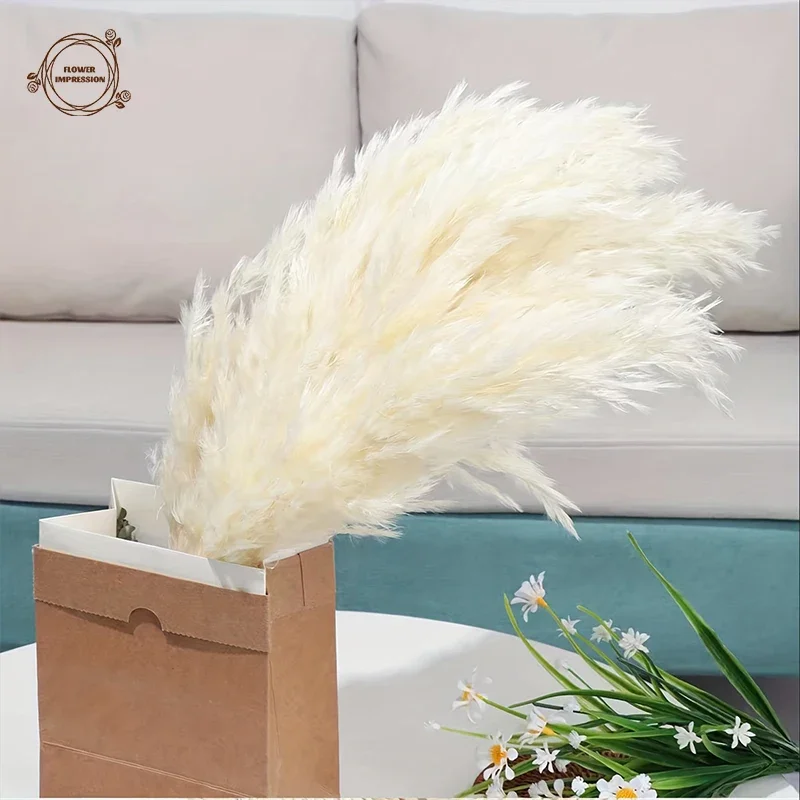 Natural White Pampas Grass Decor Dried Flowers Farmhouse Boho Home Tables Decoration Christmas Party Supplies Artificial Flower