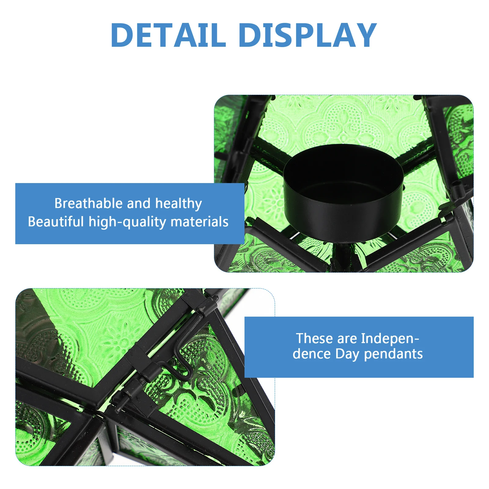 

Iron Pentagram Glass Lantern Retro Holder Indoor Outdoor Hanging Decoration Nordic Style Shelf Wedding Party Decor