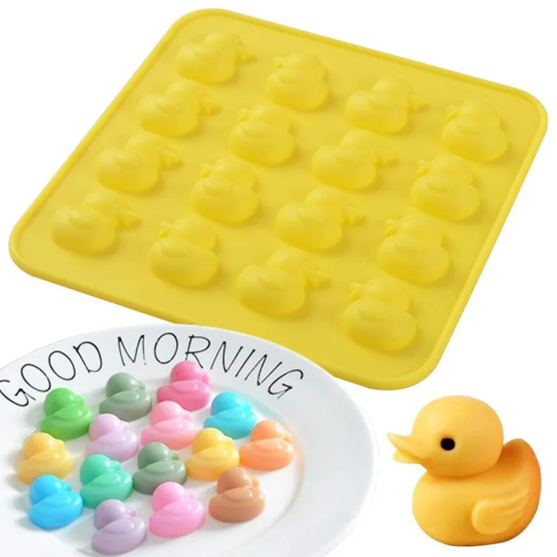 Silicone Mini Duckling Chocolate Mold Jelly Block Bar Mold Epoxy Ice Tray Fondant Cake Decorating Candy Tool Kitchen Baking Supp