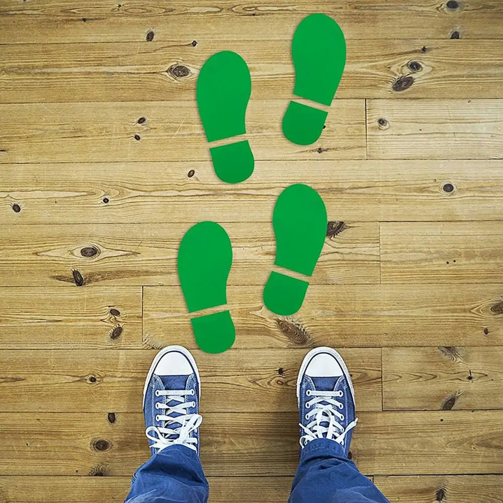 Early Education Floor Stickers 4 Sheets 8 Pairs Kids Shoes Decals Colorful Footprint Floor Stickers Adhesive Step for Classroom