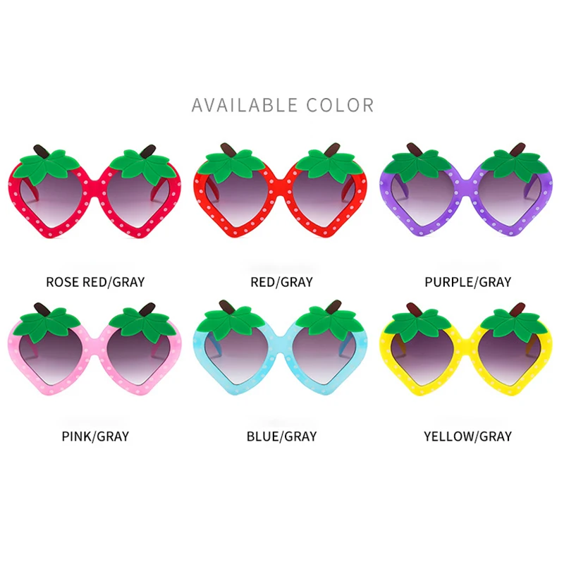 Personality Glasses Ultraviolet-Proof Outdoor Glasses Cartoon Sunglasses Children Sunglasses Strawberry Sunglasses New 2023