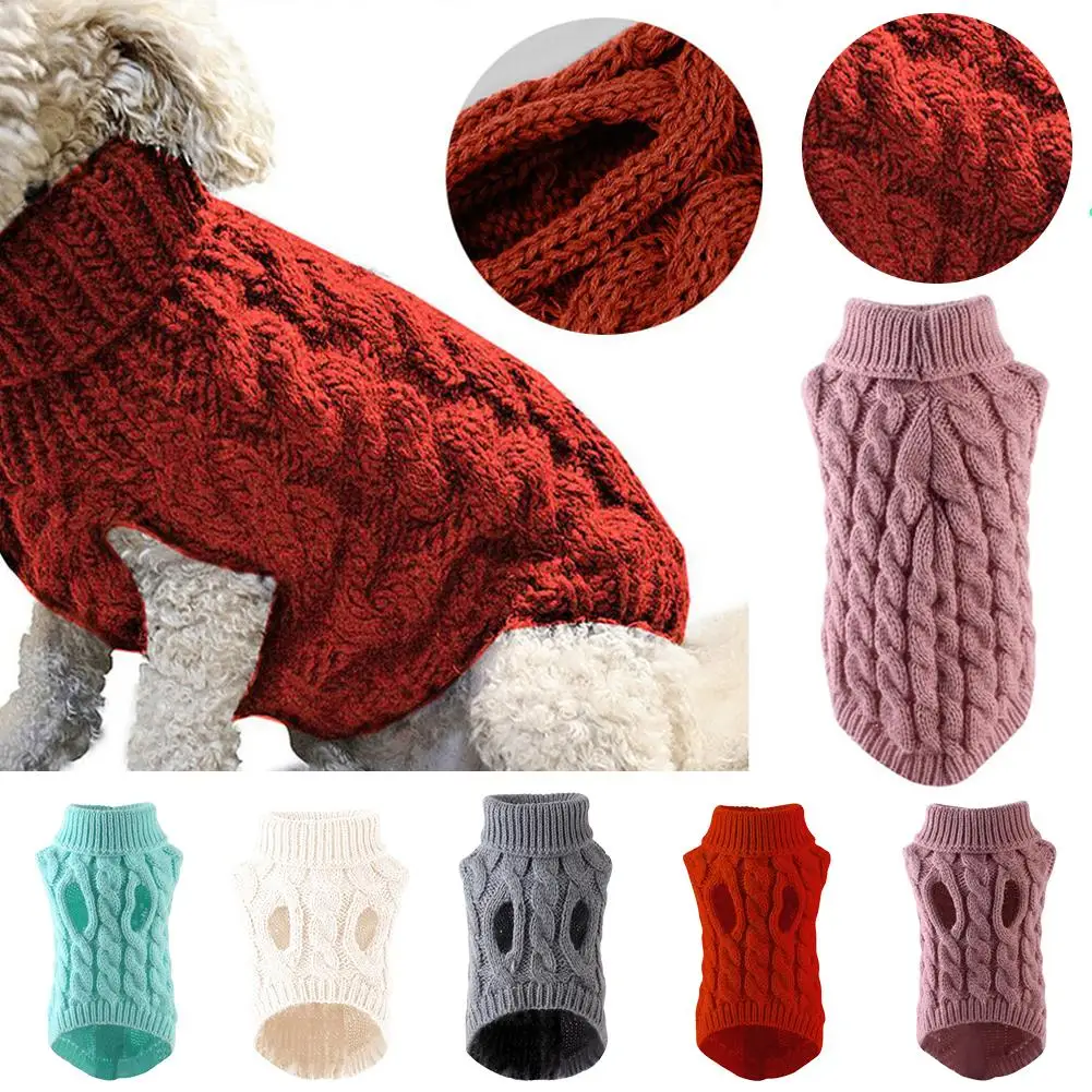 Pull à col roulé pour petits chiens, vêtements chauds pour animaux de compagnie, pull pour chiot et chat, manteau en émail, hiver, B6B9