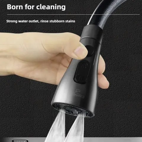 360° Rotating Kitchen Faucet Slim Waist Pressurized Anti-Splash Extended Filter Foam Universal Faucet Head Sprayer for Kitchen