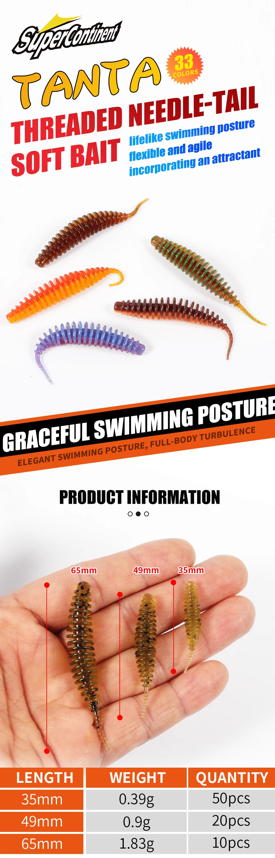 2023 Hot Supercontinent Worm Bait Soft Bait Tanta Fishy Smell Fishing Lures Pesca Carp Fishing Bass Lure Isca Artificial PVA