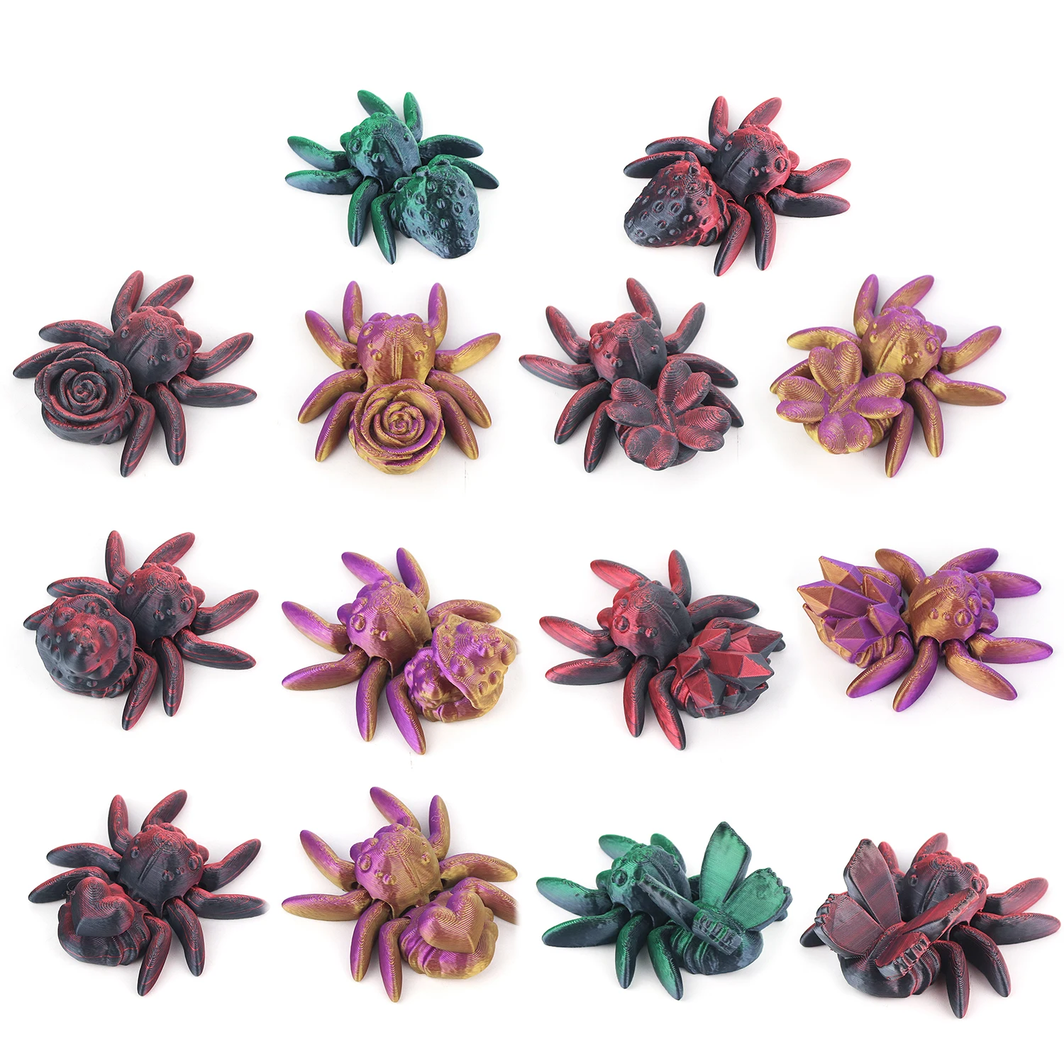 

12 шт./14 шт., многоупаковка с 3D-печатью, различные стили пауков с 3D-принтом, большая коробка 3D-игрушек, подходит для подарка