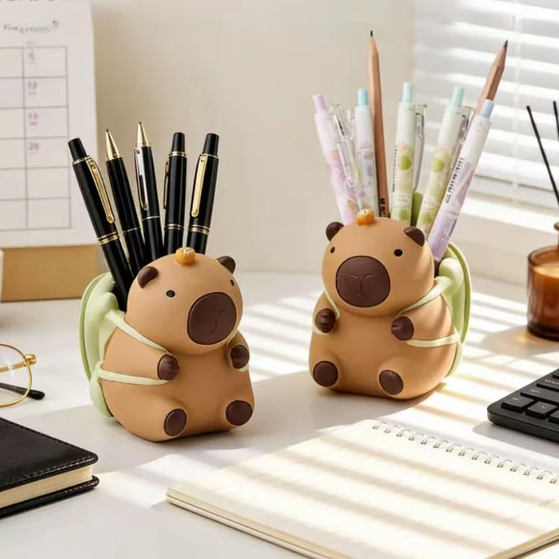 Cute Animal Backpack Pen Holder Home Storage Ornament Office Desktop Decoration Ornaments Resin Crafts Commemorative Gifts