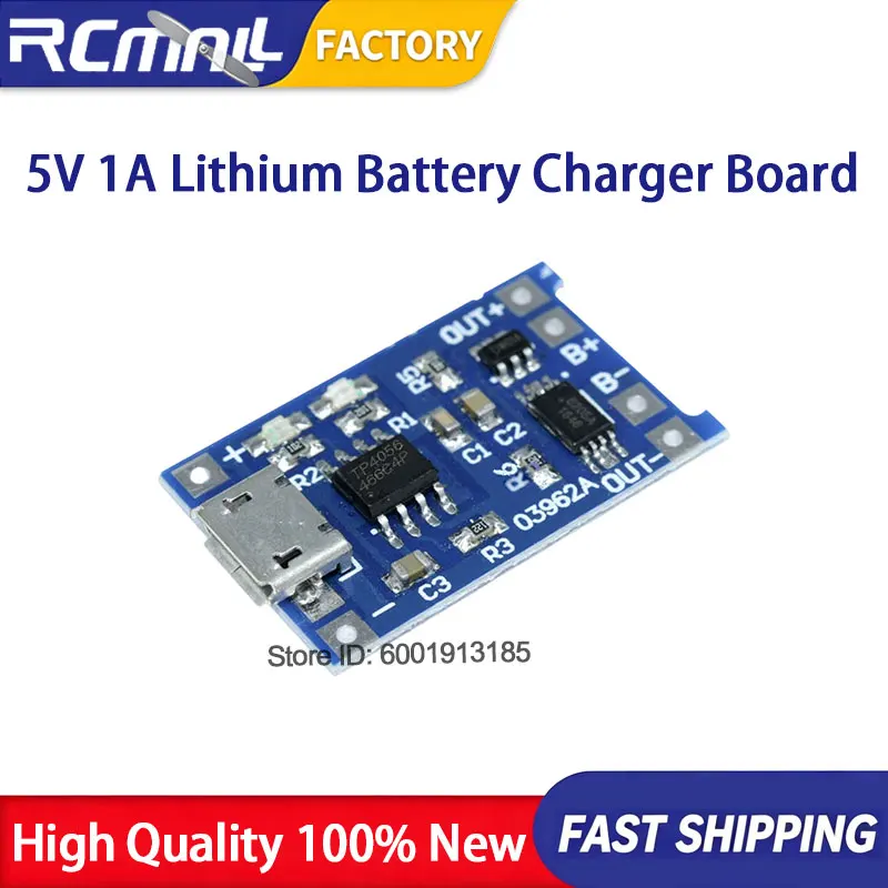 5V 1A Micro USB 18650 Lithium Battery Charger Board Module with Protection for DIY Power Bank Arduino Projects Type-C Interface