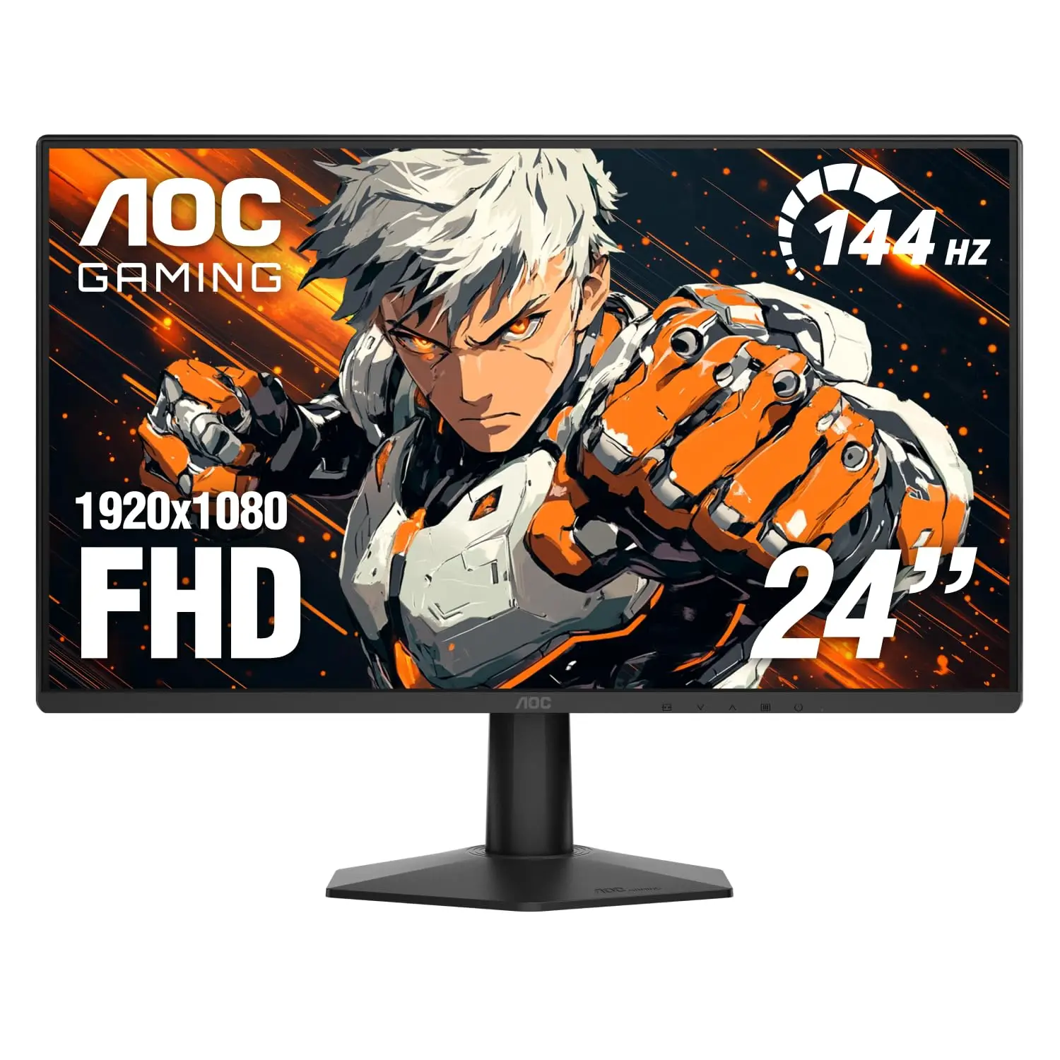 

24-дюймовый игровой монитор 144 Гц с IPS-панелью, Full HD, безрамочный, HDMI, DisplayPort, готов к подключению к консоли