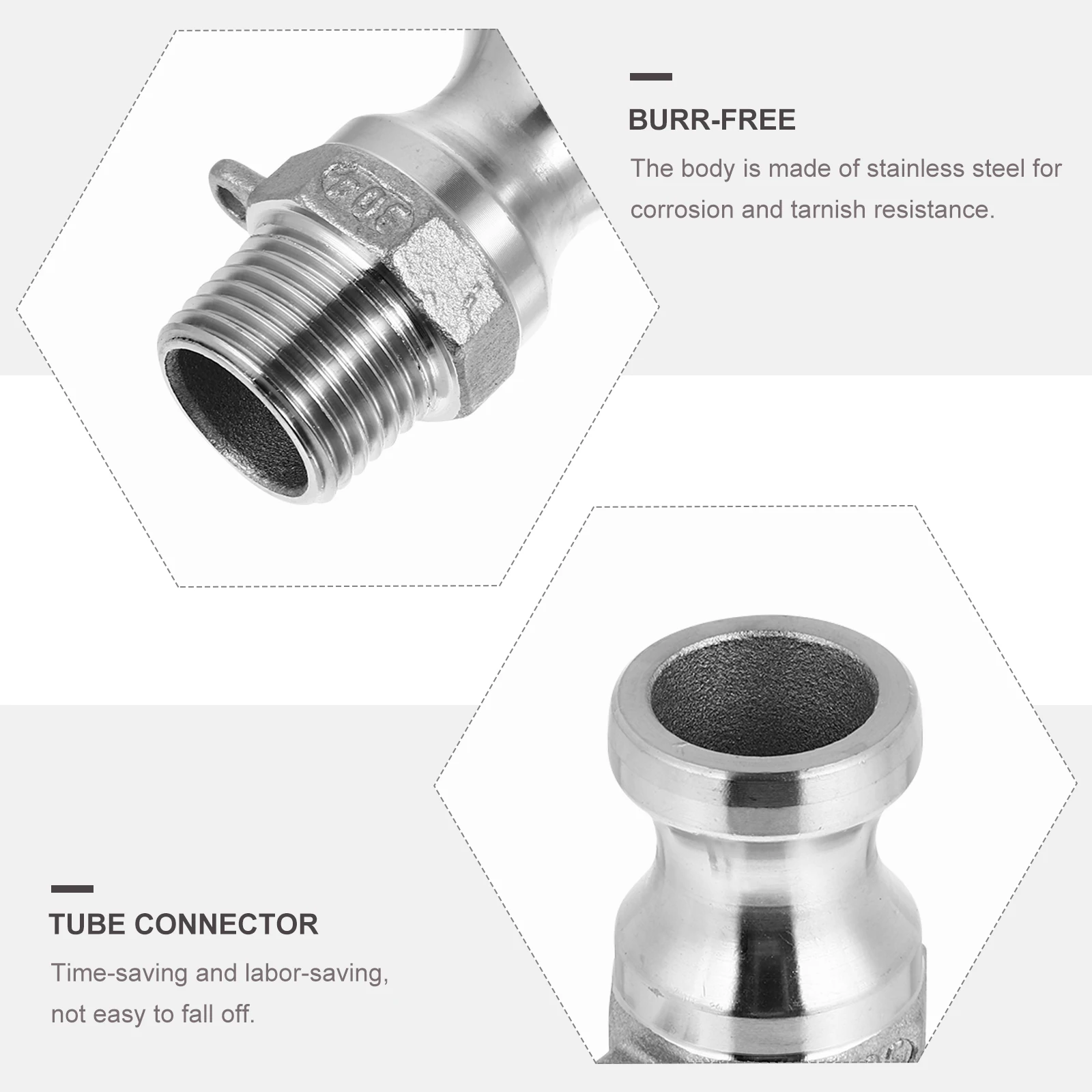 

2 Pcs Type F Cam and Groove Fitting Quick Connector Hose Male End Camlock Fittings