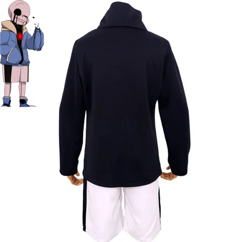 Zz04zz12Juego de anime Undertale Sans disfraz de Cosplay Papyrus Killer Horror Dust Frisk Chara sudaderas con capucha negras jersey hombre diario Sui