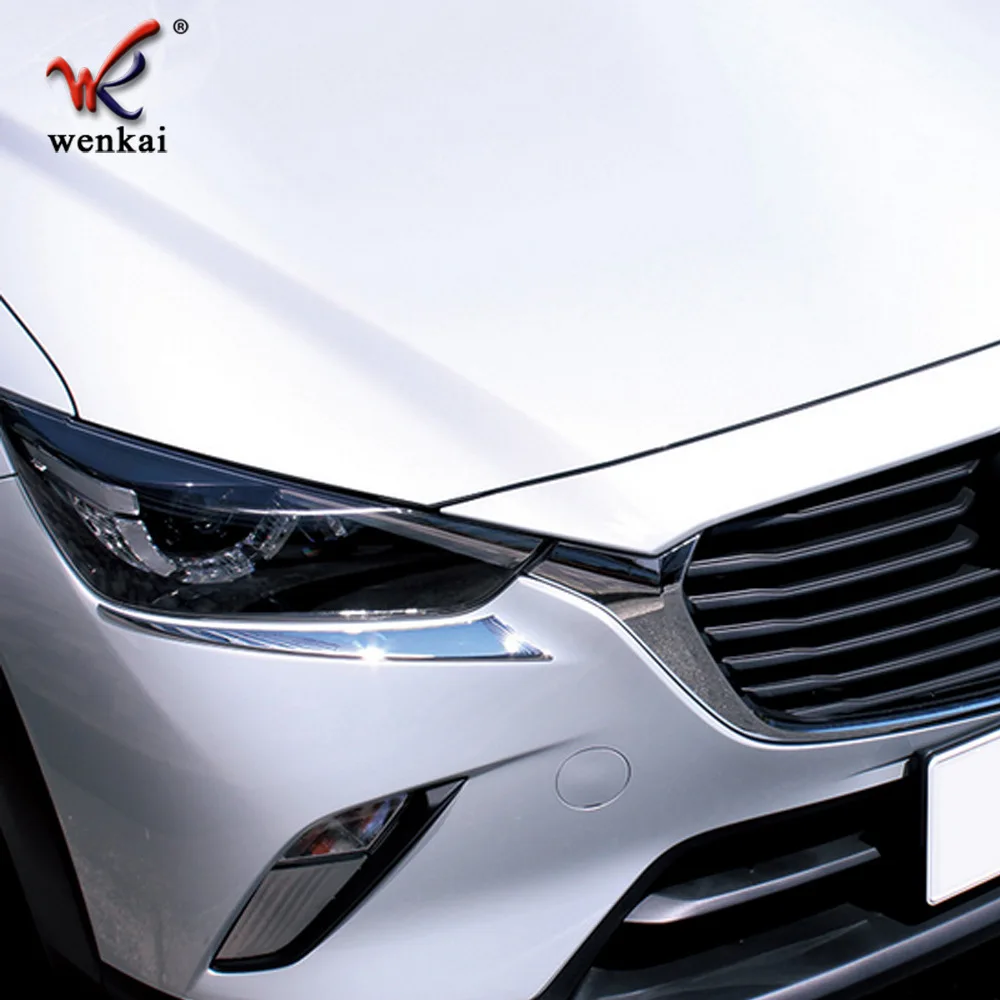 

Chrome Head Light Eyelid For Mazda CX3 2016-2021 2022 2023 2024 CX-3 DK Molding Accessories Headlight Cover Trims