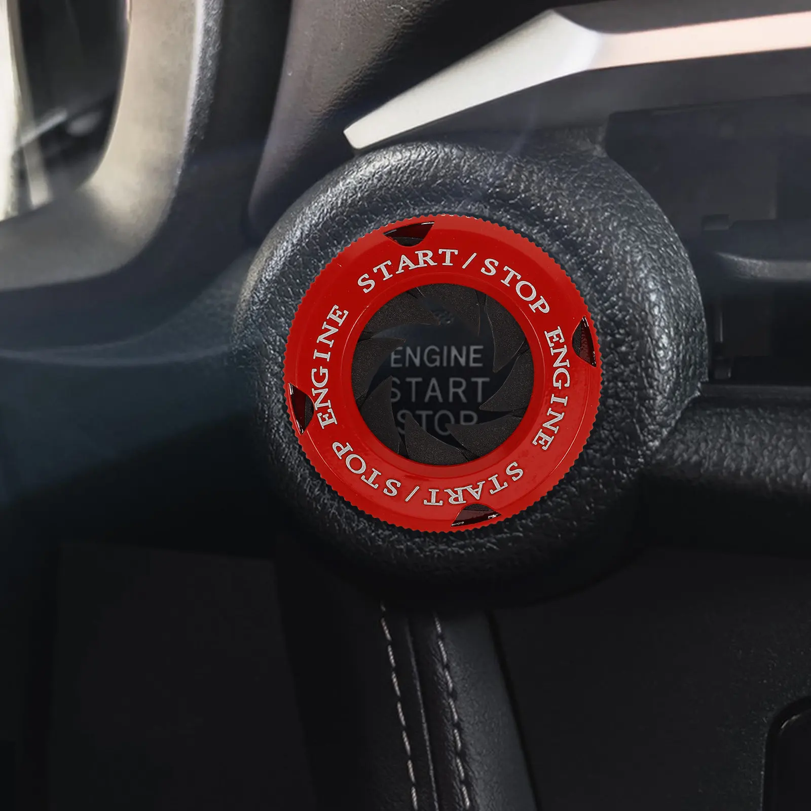 

Rotary Push Start Button Cover Universal Fit for Car Engine Start Stop Button Stylish Decorative Ring Protection Cover for Most