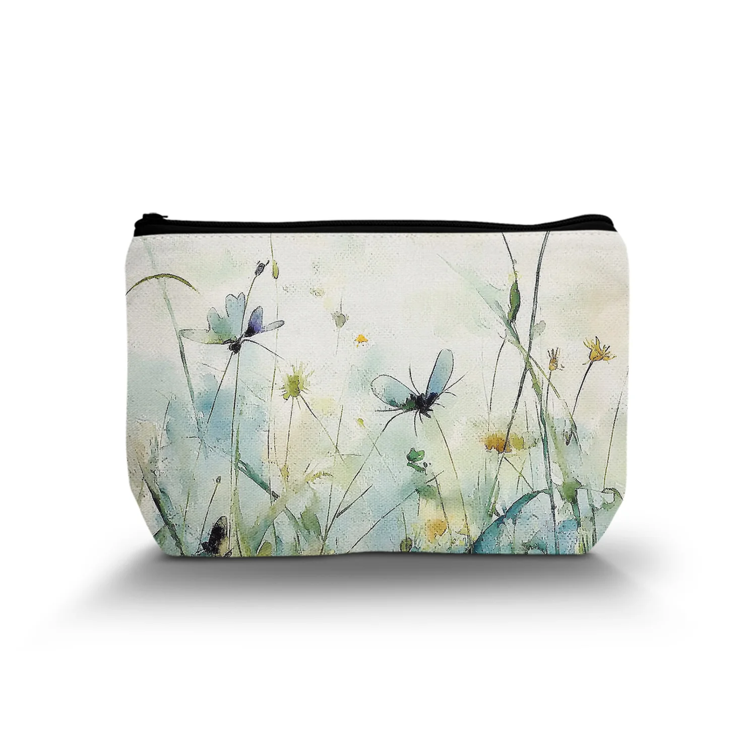 1Pc Wildflower Cosmetic Bag Cute Butterfly Cosmetic Bag Portable Cosmetic Bag With Zipper Simple And Beautiful Design