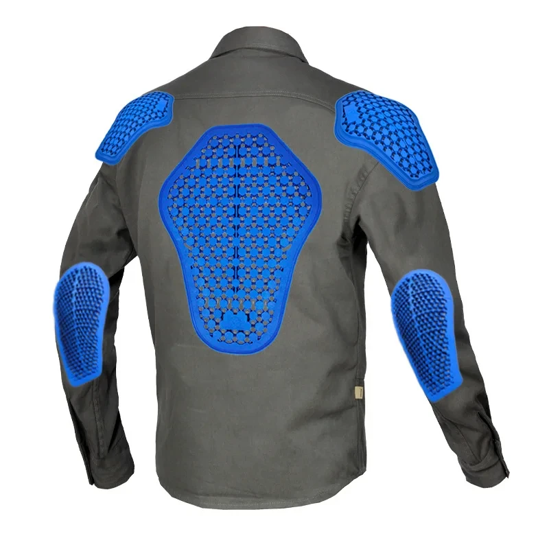 Retro Motorcycle Jacket Men Windproof Motorbik Shirt Summer Motocross Racing Oxford Jacket Protective Equipment