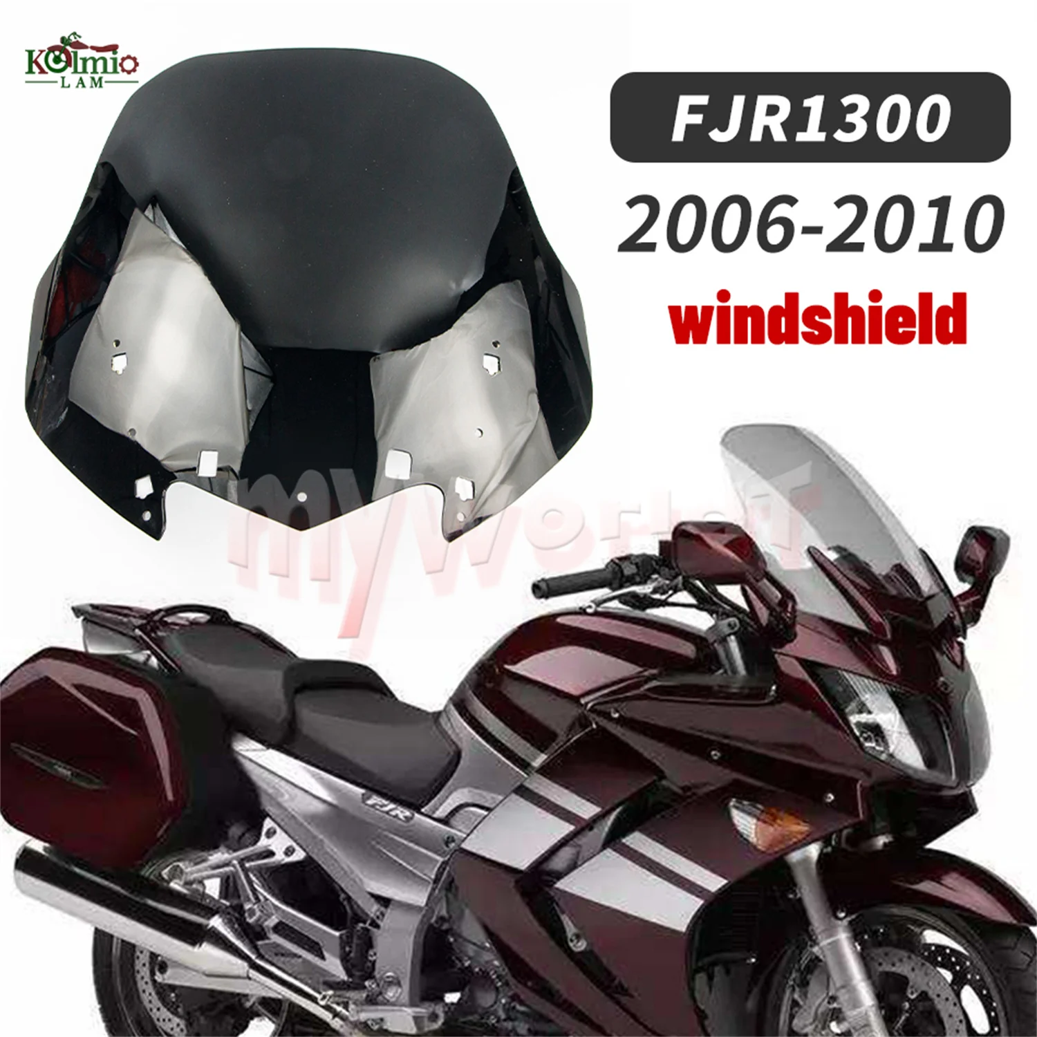 

Fit For Yamaha FJR1300 2006 - 2010 Motorcycle Accessories Windshield Windscreen Wind Screen FJR 1300 2007 2008 2009 06 07 08 09
