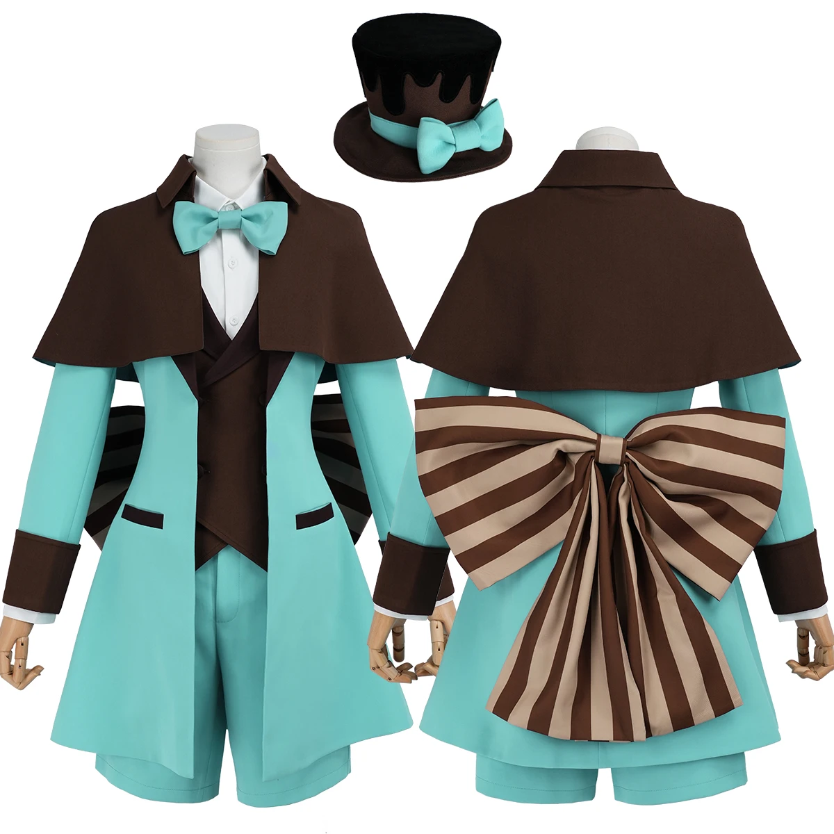 HOLOUN Anime Ciel Phantomhive Mint Chocolate Valentine Cosplay Costume Coat Shawl Short Hat Bow Convention Halloween Outfit