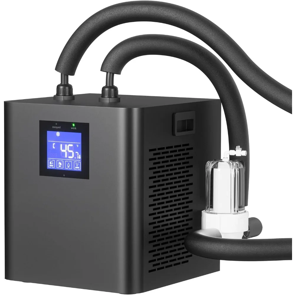 

Ice Bath Water Chiller for Cold Plunge Tubs, 1/3 HP Upgraded Water Chiller with Pump, External Filter and Submersible Pump