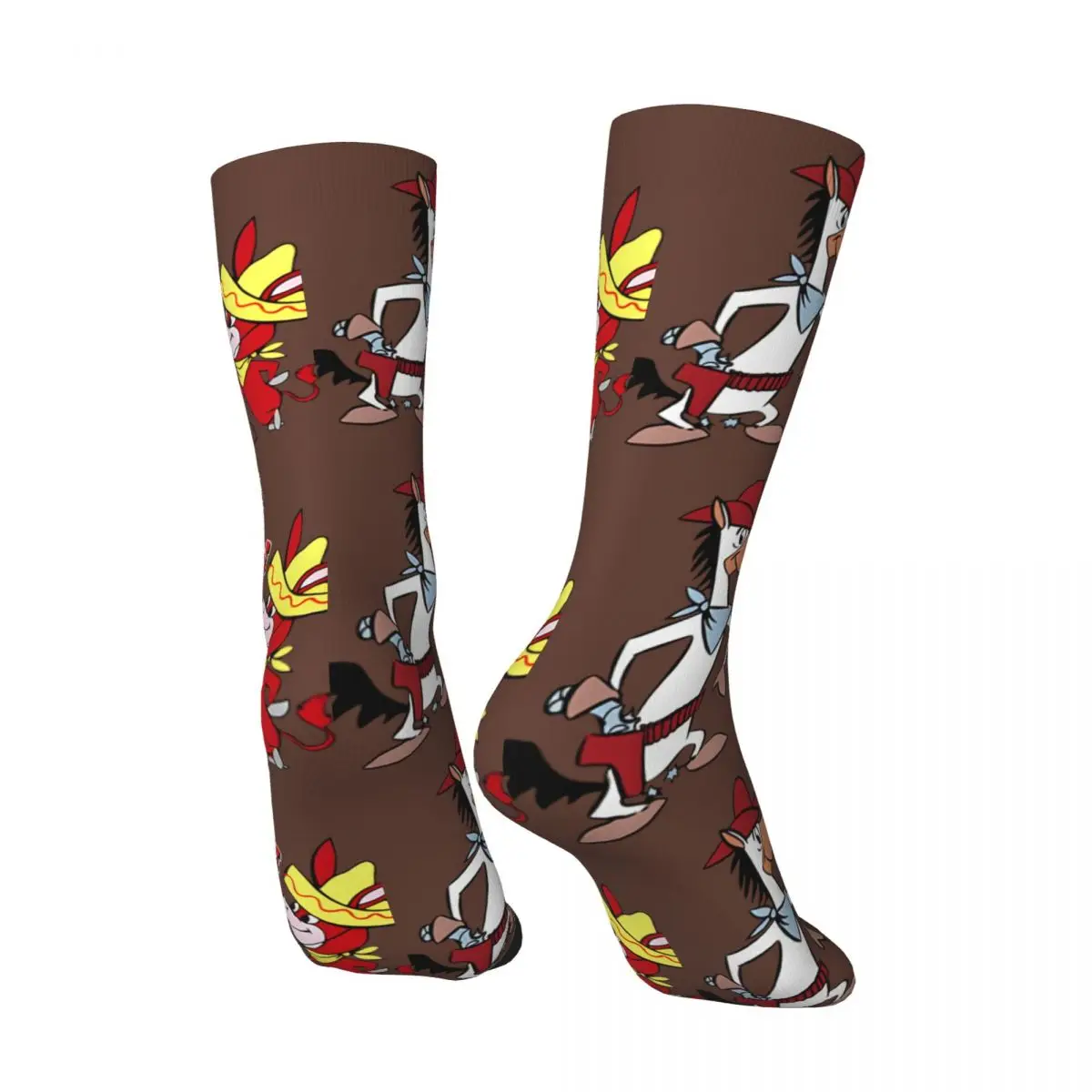 Partner Men's Socks Retro Harajuku Q-Quick Draw McGraw Show Street Style Novelty Seamless Crew Sock